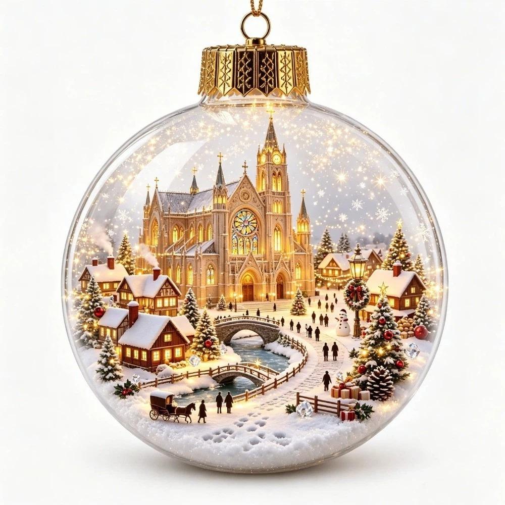 Acrylic Christmas Transparent Ball Pendant Shatterproof Ghost Pendant Ball Halloween Decor