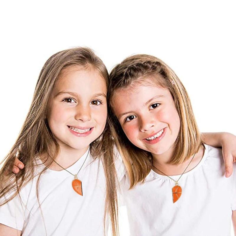 2Pieces Pendant Necklaces Basketball Shaped Pendant Necklaces Jewelry Alloy Material Birthday Gift for Women Men Girls