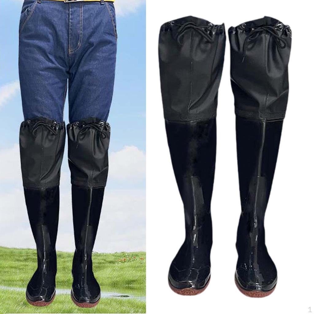Fishing Hip Wader Boots Hunting PVC Height 60cm Lightweight Soft Sole Wading Shoes Bootfoot