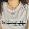 Sweet Cute Bowknot Pendant Rope Chain Necklace For Women Girl Choker Necklace Cool Y2K Aesthetic Jewelry Gift