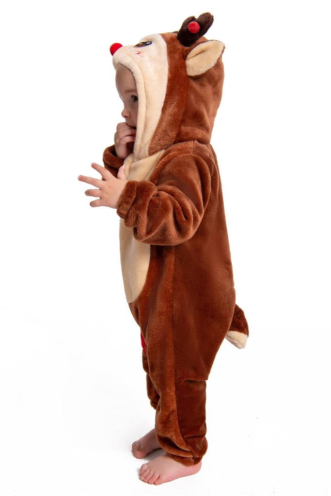 OLAOLA Reindeer Kigurumi Baby Winter Newborn Baby Shower Commemorative Photo Unisex Kids' Pajamas, Costume, Outfit, Romper, Clothes, Kids' Halloween,