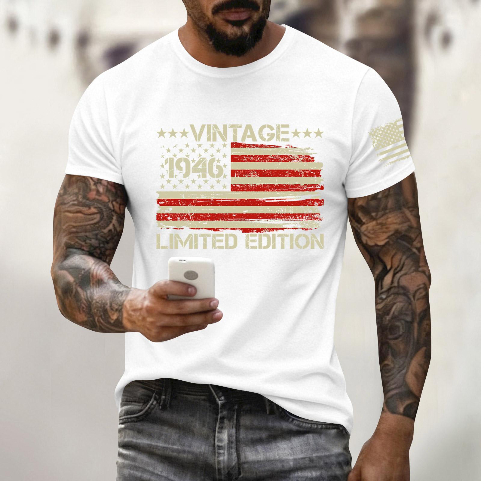 Мужская праздничная футболка с круглым вырезом и коротким рукавом, повседневная спортивная футболка XL