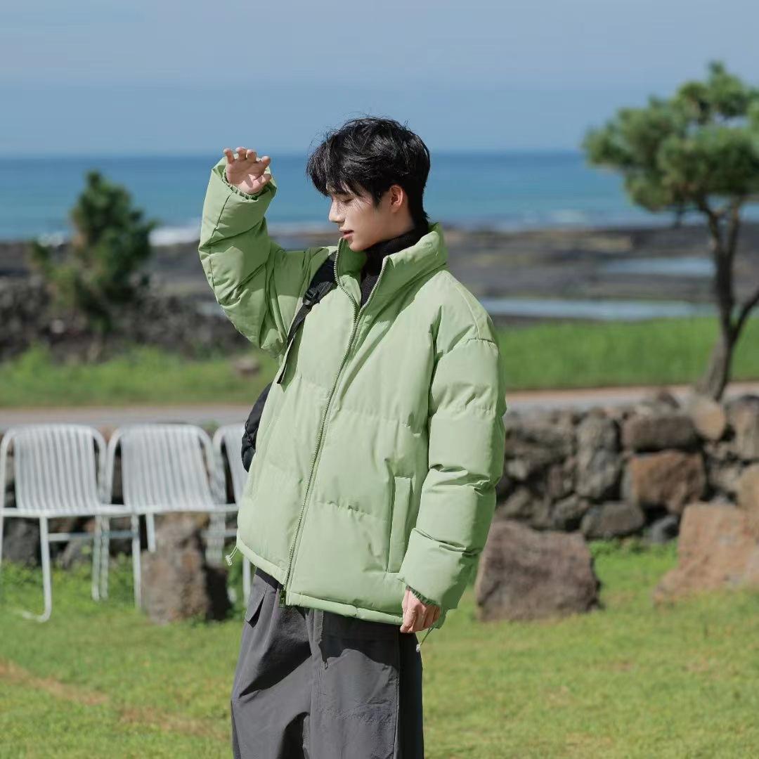 

Зимняя куртка с воротником-стойкой, хлопковые топы для мужчин и женщин, новые парные костюмы-пуховики, теплая утолщенная куртка из хлопка с пухом 4XL