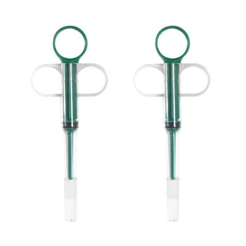 2 Piece Portable Pet Medication Device Soft Silicone Feeder Accurate Dosing System For Travel Friendly Use