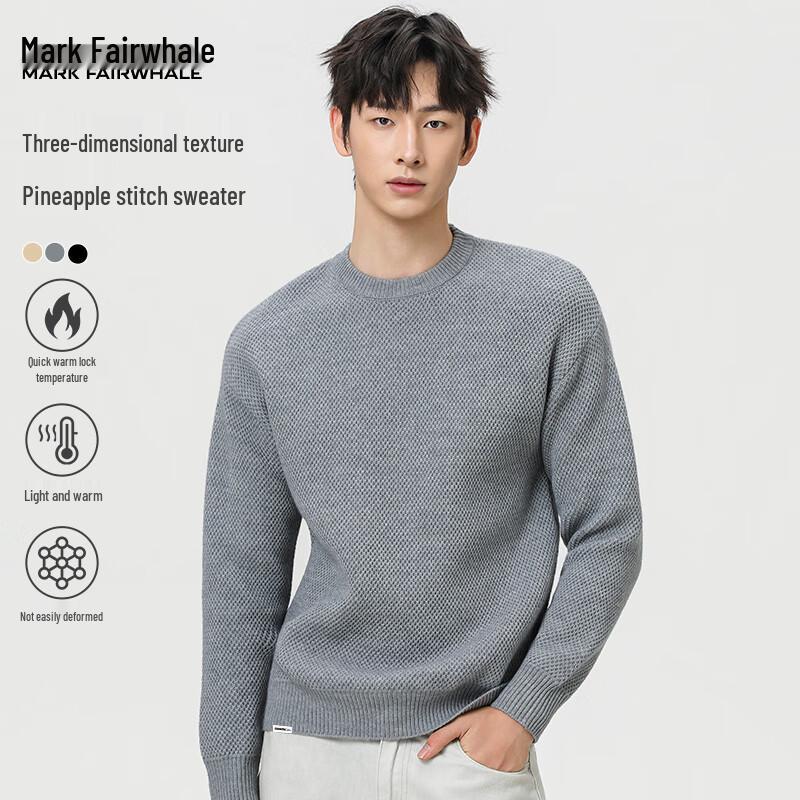 

Mark Fairwhale Men s Retro Loose Fit Textured Knit Sweater M
