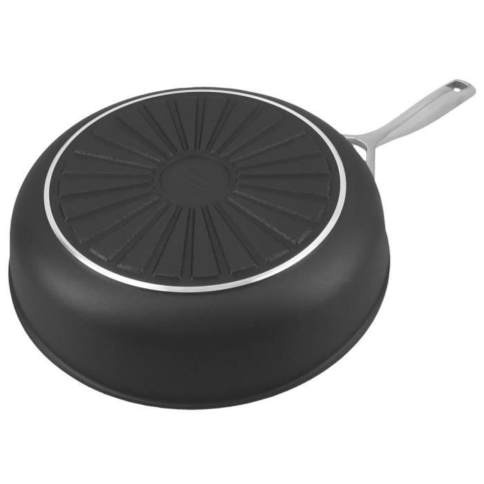 DEMEYERE - Alu Pro 5 - Poêle Haute Antiadhésive, 24 cm, Aluminium, Noir Argenté