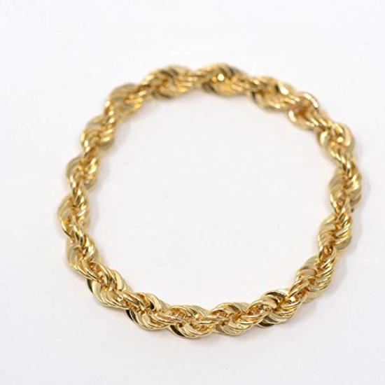 Kotobuki Jewelry Rope Chain Size 18k Gold Ring Polishing Men's Ring, 19, (Includes Cloth, 2-Piece Set)