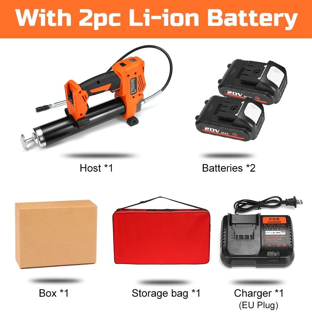 Cordless Electric Grease Guns 20V High Pressure Car Lube Oil Fuel Tool with Battery