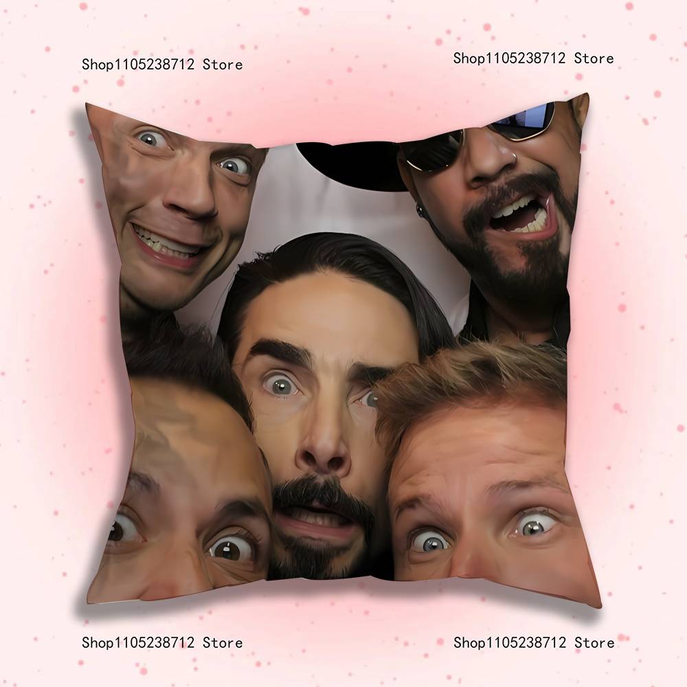 B-Backstreet Boys BSB Federe Cuscino Cartone Animato Divano Decorativo Casa Stampa Double-sided Peluche Corto Carino Copricuscino