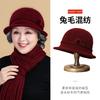 Mom Hat Female Autumn and Winter All-match Old Man Old Lady Knitted Hat Rabbit Fur Warm Grandma Wool Hat