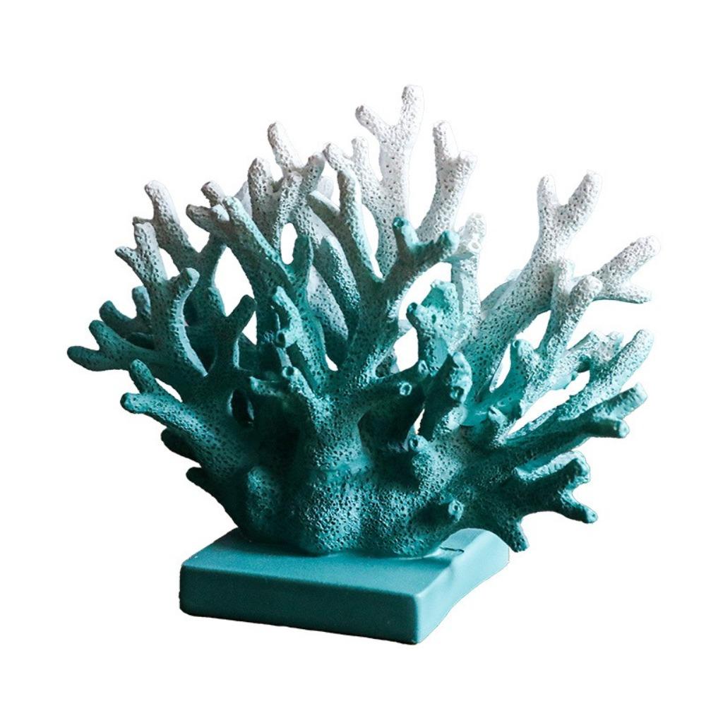 Colorful Artificial Coral Statue Realistic Desktop Coral Sculpture Aquarium Decoration