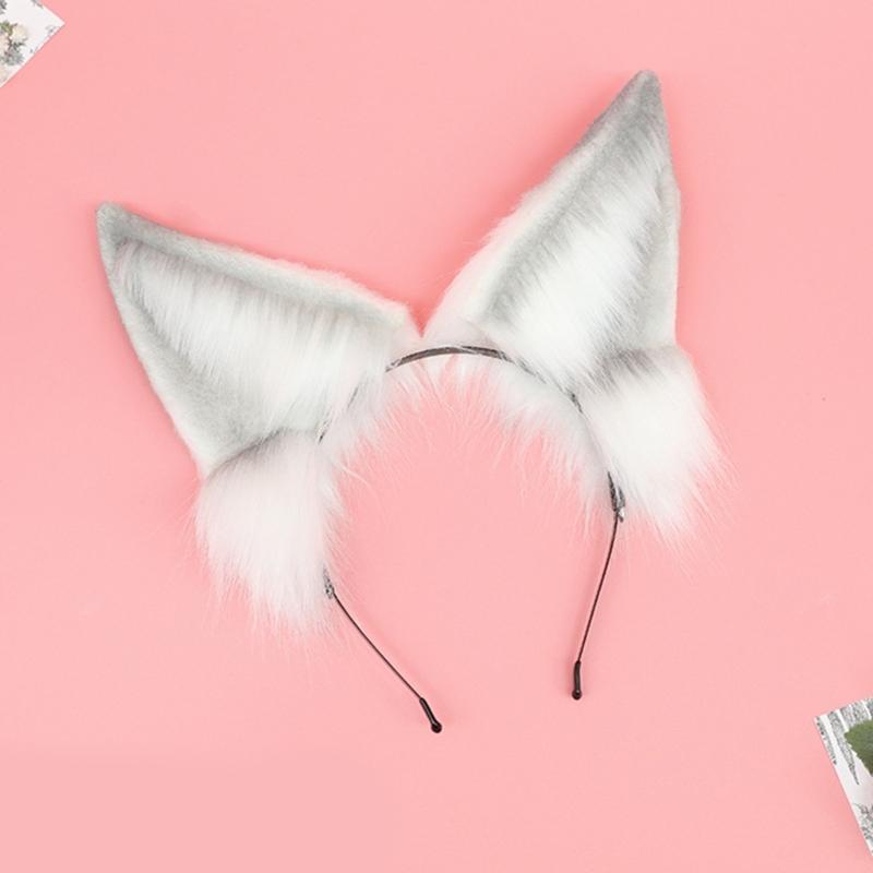 Plush Foxes Ears Headband For Women And Kids Soft Hairpieces Comfortable Headwear Adjustable Animal Hair Accessory