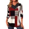 2024 Women's Fashion Color Block V-Neck Plus Size Top