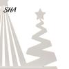 Modern Christmas Table Decor 3D Printed Abstract Tree Figurine, Minimalist Xmas Holiday Centerpiece with Star Topper for Home, Office, Party