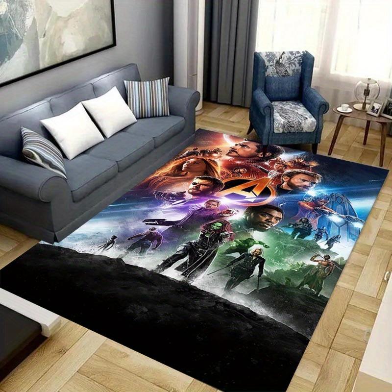1pc Avengers Pattern Area Rug Soft Flannel Floor Mat for Living Room,Office,Bedroom and Carpet,Sofa Coffee Table Floor Mat