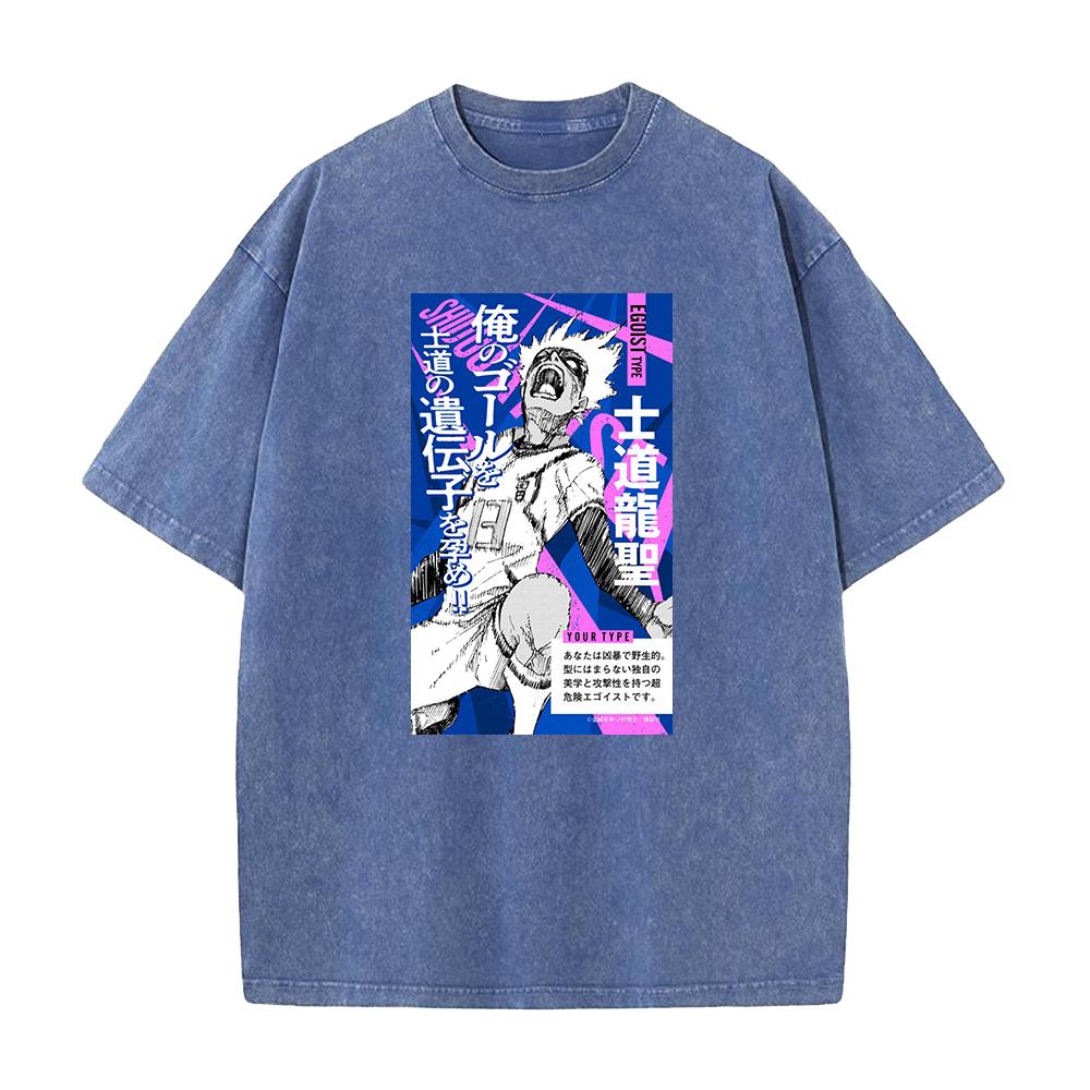 

Горячее Аниме BLUE LOCK Сидо Рюусэй Крутая Футболка с Принтом Мужская Манга Хлопковые Футболки Винтажная Выстиранная Футболка Харадзюку Мужские Топы XXL синий