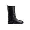 Women's Wide Tube Boots Round Toe 4CM Square Heel Comfortable Casual Women Shoes Velvet Black Pleated Leather Mid-Calf Boots
