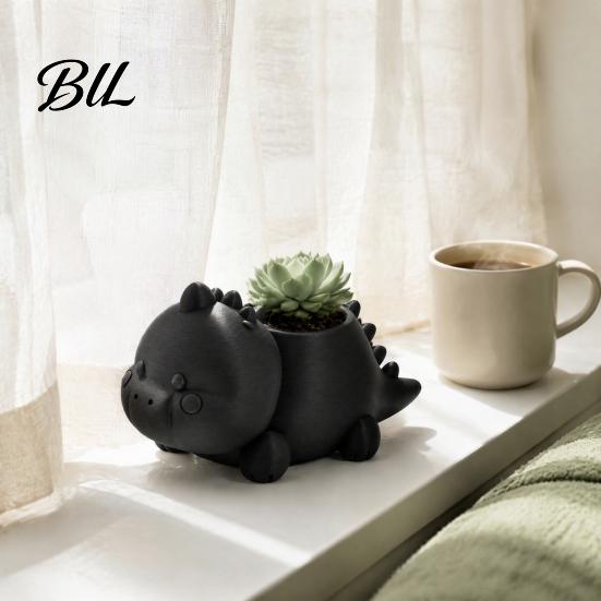 Dinosaur Succulents Planter 3D Printed Shaped Pot, Cute for Small Cactus Pot Mini Plants, Decorative Desktop Flower Unique Gardening Gift