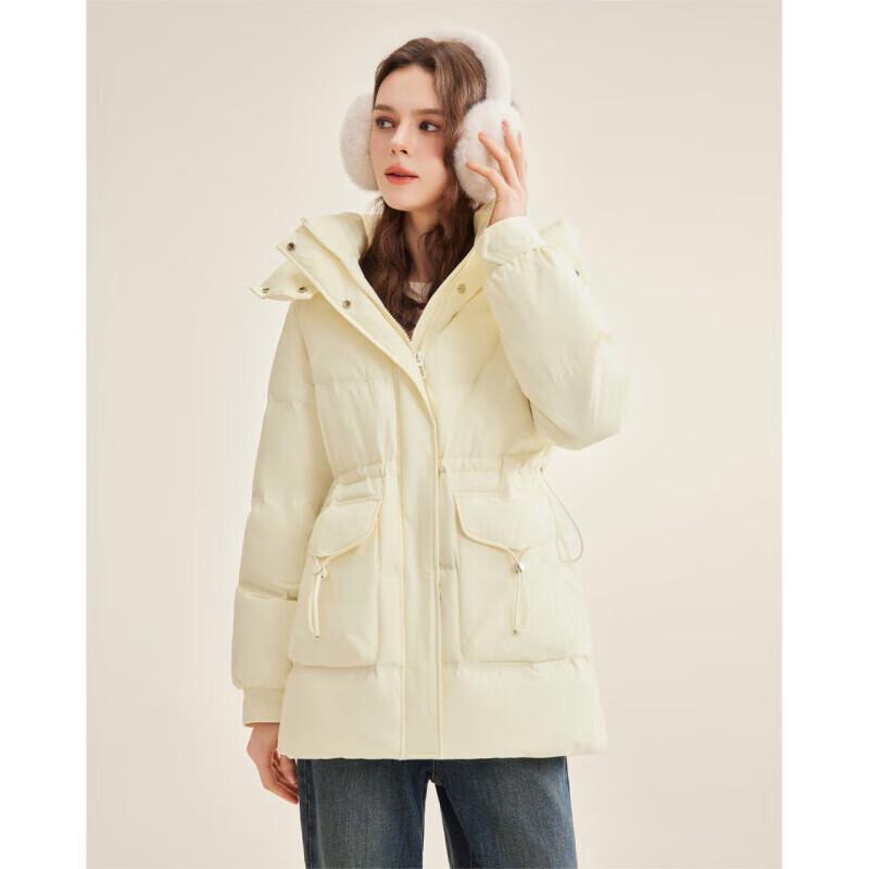 IEF Women's Fashion White Duck Down Jacket