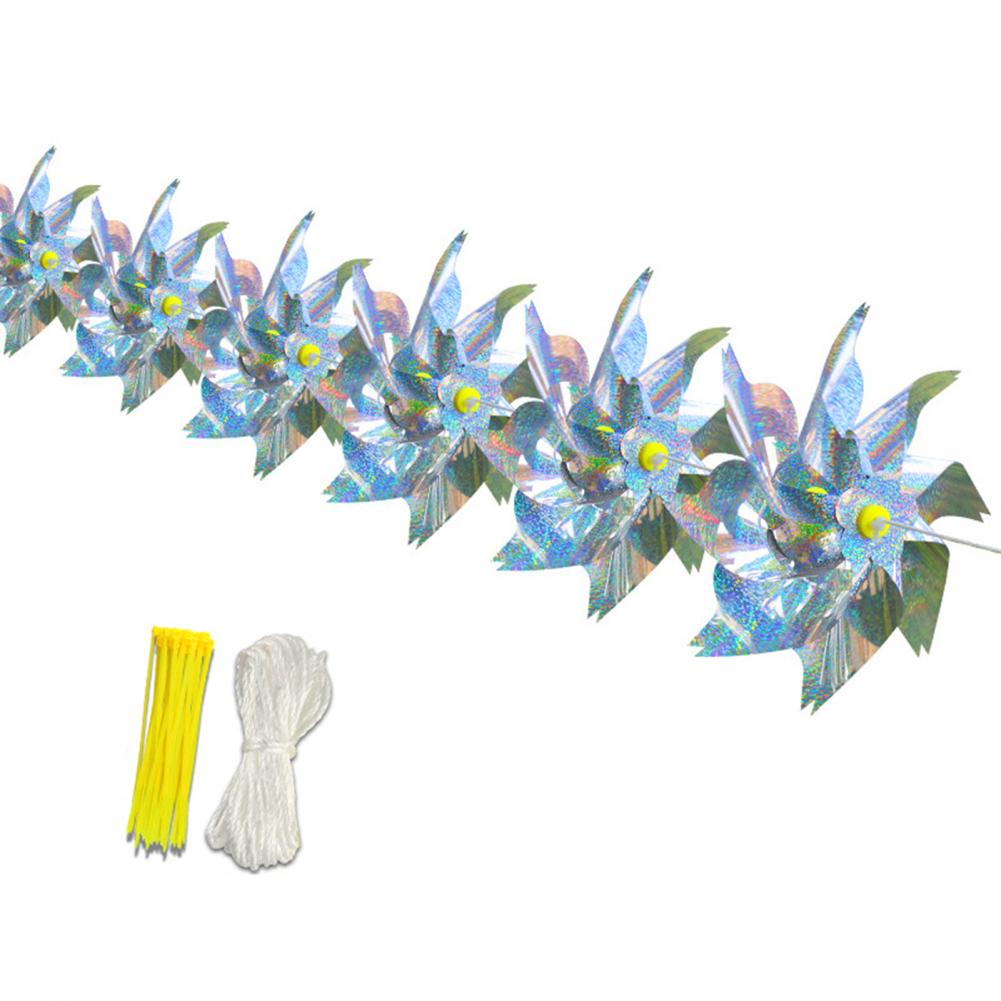 Bird Repellent Pinwheels The Breeze Turns Reflective Toy Wind Spinners Lengthen Colorful Bird Repellent Windmill for Outdoor
