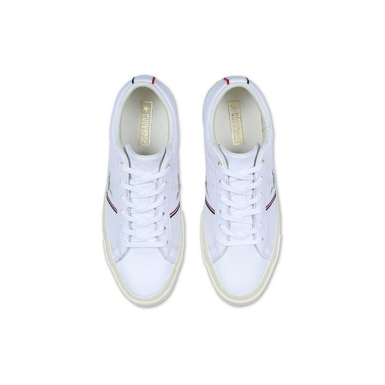 Converse One Star Piping Low Top In White/Enamel Red/Egret Men's 159694C