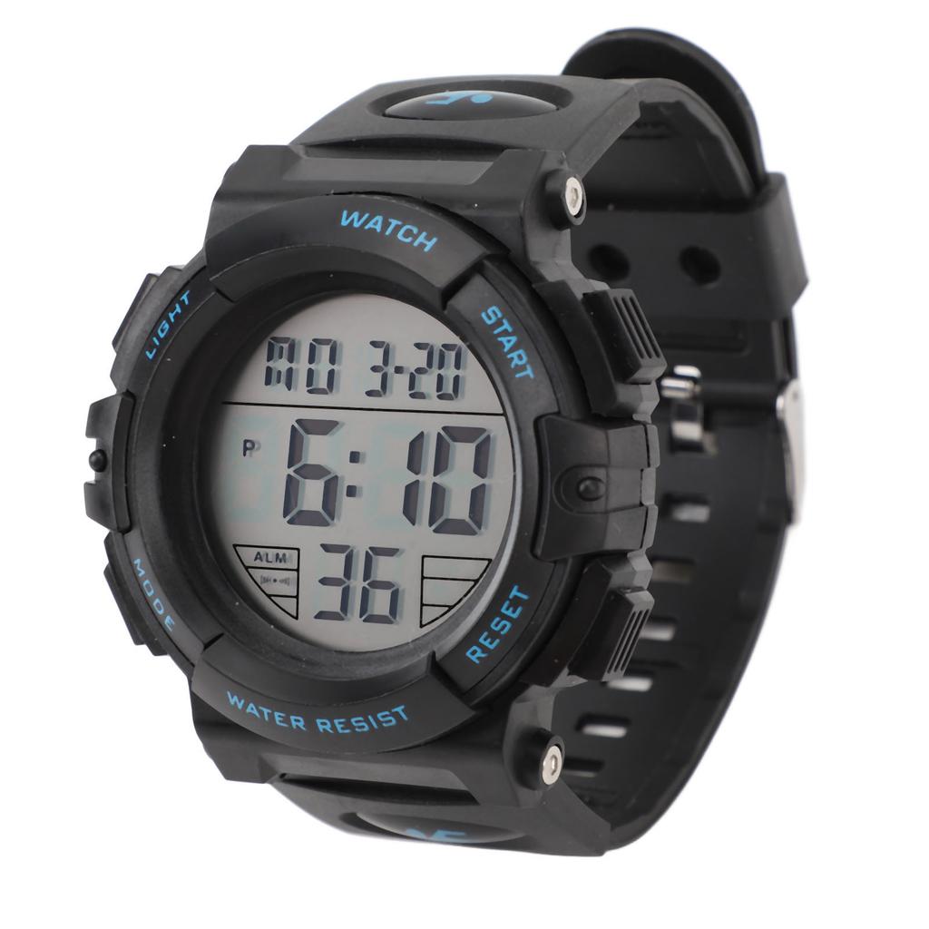Men Digital Watch with Calendar and Alarm Clock Waterproof Nightlight Electronic Sports Watch for Outdoor Activities