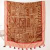 Bohemian Ethnic Style Hand-Painted Bali Yarn Silk Shawl Scarf for Women