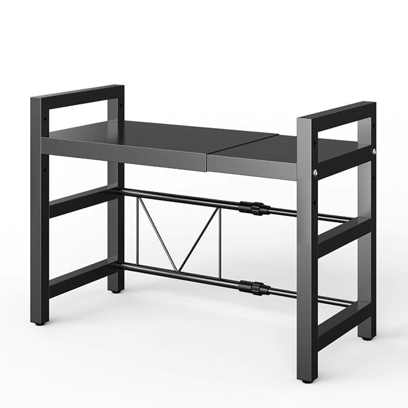 Kitchen Microwave Oven Shelf Retractable Countertop Oven Bracket Household Rice Cooker Storage Racks Kitchen Organizer 1-tier чёрный