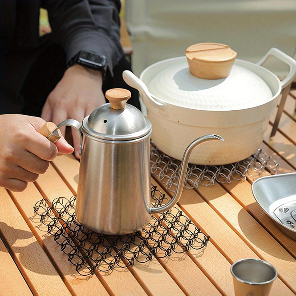 Outdoor Spring Insulated Mat 304 Stainless Steel Heat Insulation Pad Trivet Mat Hot Pad for Hot Dishes Pots and Pans for Camping
