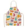 Nordic Cat Linen-Like Sleeveless Kitchen Apron
