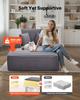 Chaise Lounge Chair, 1380 Mm Boneless Chaise Lounge Indoor, Modern Upholstered Oversized Reading Chair with Throw Pillows & Armrests, Sofa Couch Deep