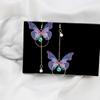 Super Fairy Asymmetrical Butterfly Earrings Long Circle Fringed Pearl Zircon Pendant Earrings