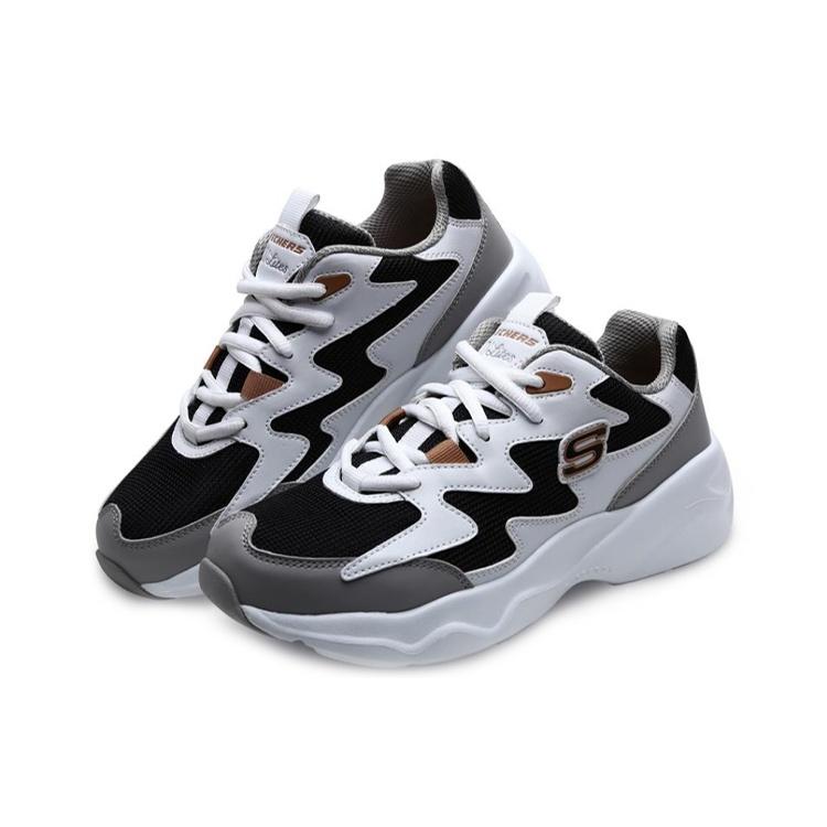 (WMNS) Skechers D'lites Airy 'Black White Grey' Women's 88888105-BKGD