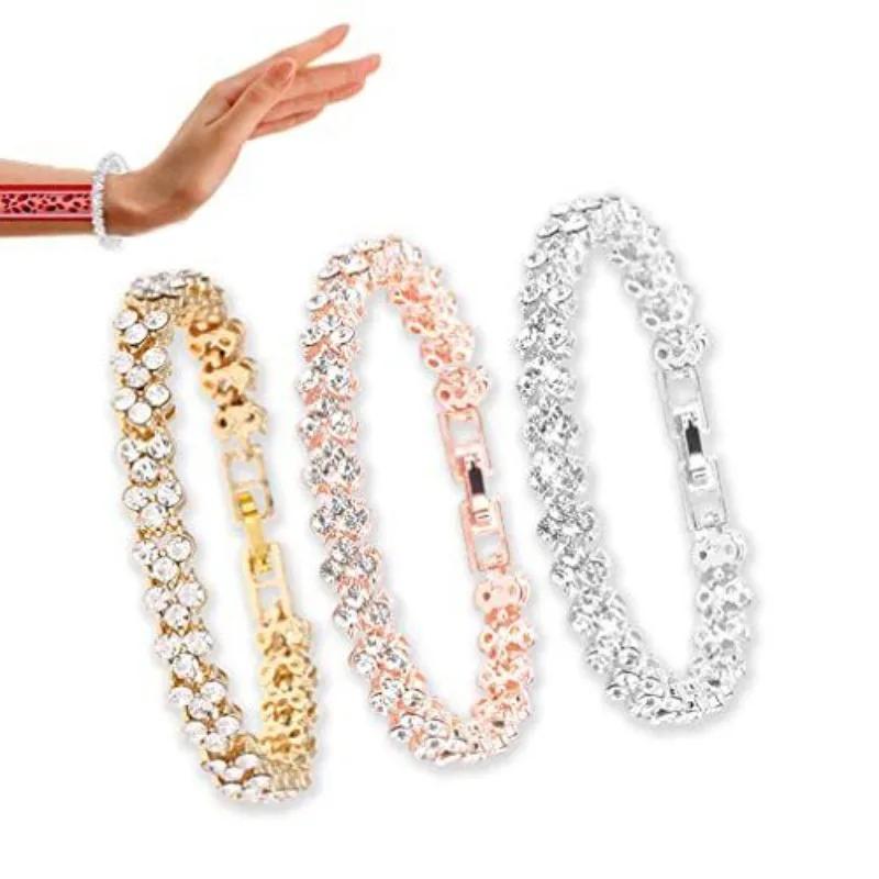 Brățară de Cristal pentru Femei la Modă, Culoare Aurie, Argintie, Aur Roz, Brățară pentru Slăbit, Terapie Magnetică, Sănătate