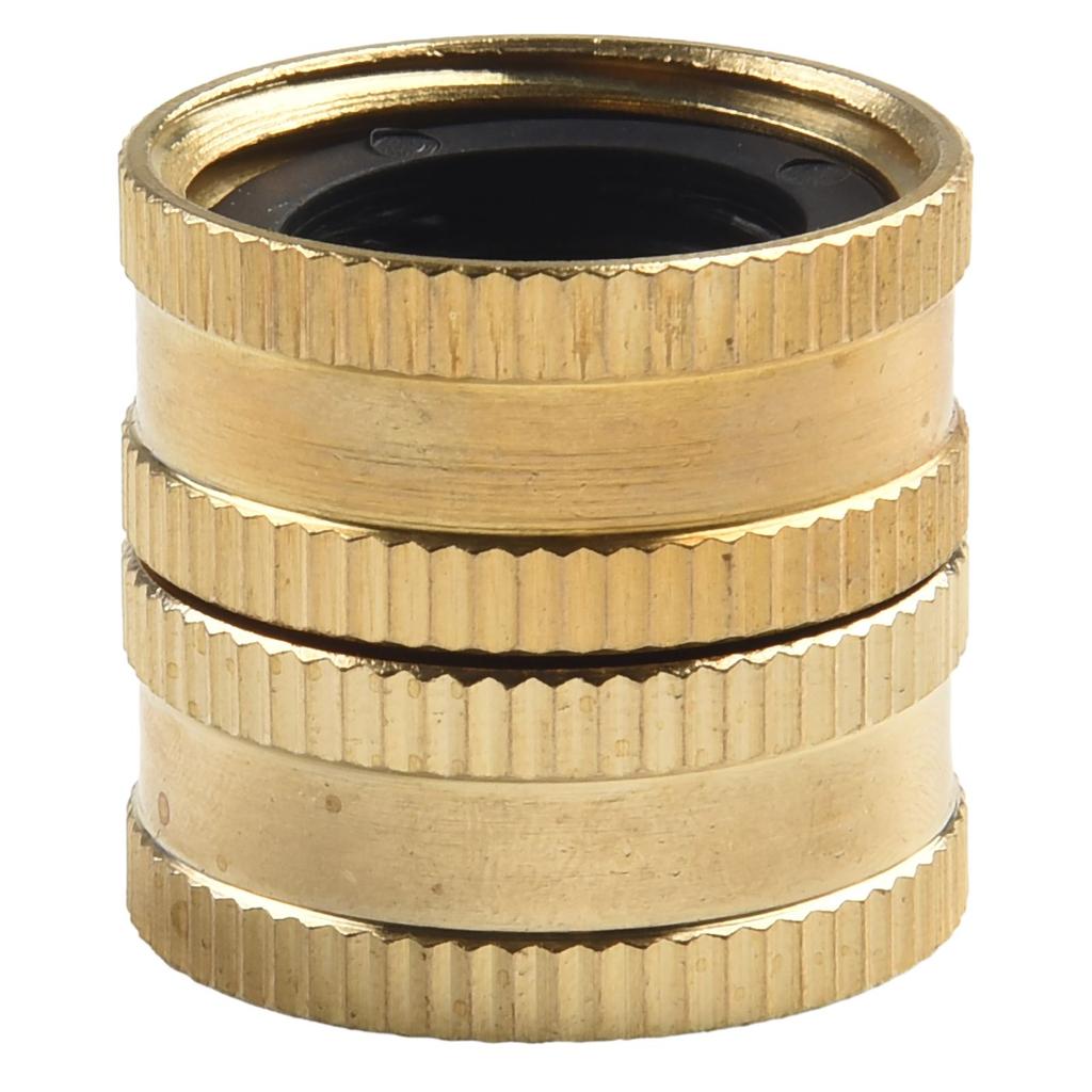 3/4 Inch Solid Brass Female-Female Water Hose Connector for Standard US Garden Hoses and Outdoor Irrigation Accessories