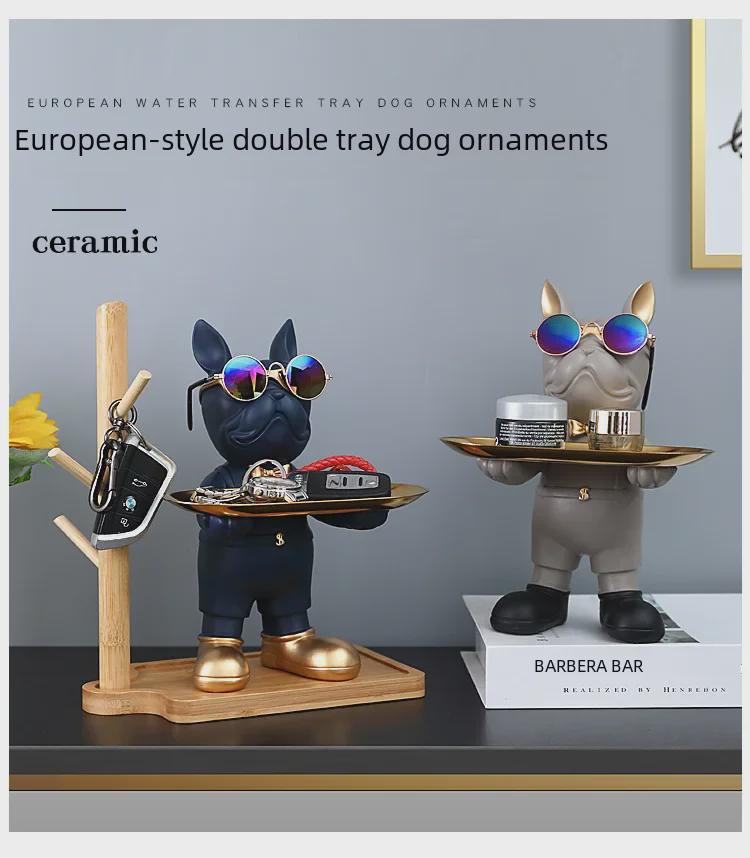 Luxury Dog Tray Ornament for Living Room TV Cabinet – Elegant Home Décor & Creative Storage, Perfect Housewarming Gift