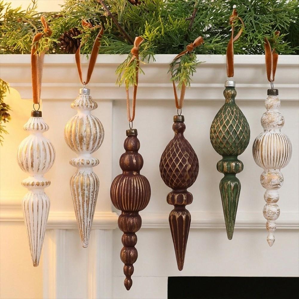 16CM Length Hanging Pendant Decorations Conical Christmas Pendants For Window Display