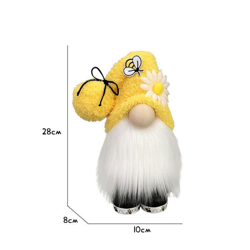 Bumble Bee Nordic Gnome Gonk Tomte Sunflower Plush Doll Ornament Decor Adorable Size With Black Yellow Colors