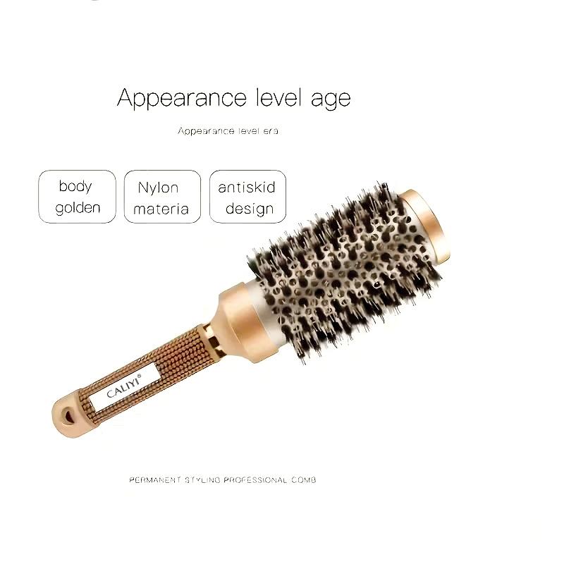 4 Größen Wärmeleitfähige Aluminium-Bürste für Volumen, Locken und Styling mit Luftschlitzen, Thermische Keramik-Wildschweinborsten-Haarbürste