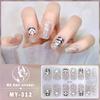 Panda Butterfly 5D No-Bake Nail Stickers - Full Cover, Waterproof, Faux Diamond Design
