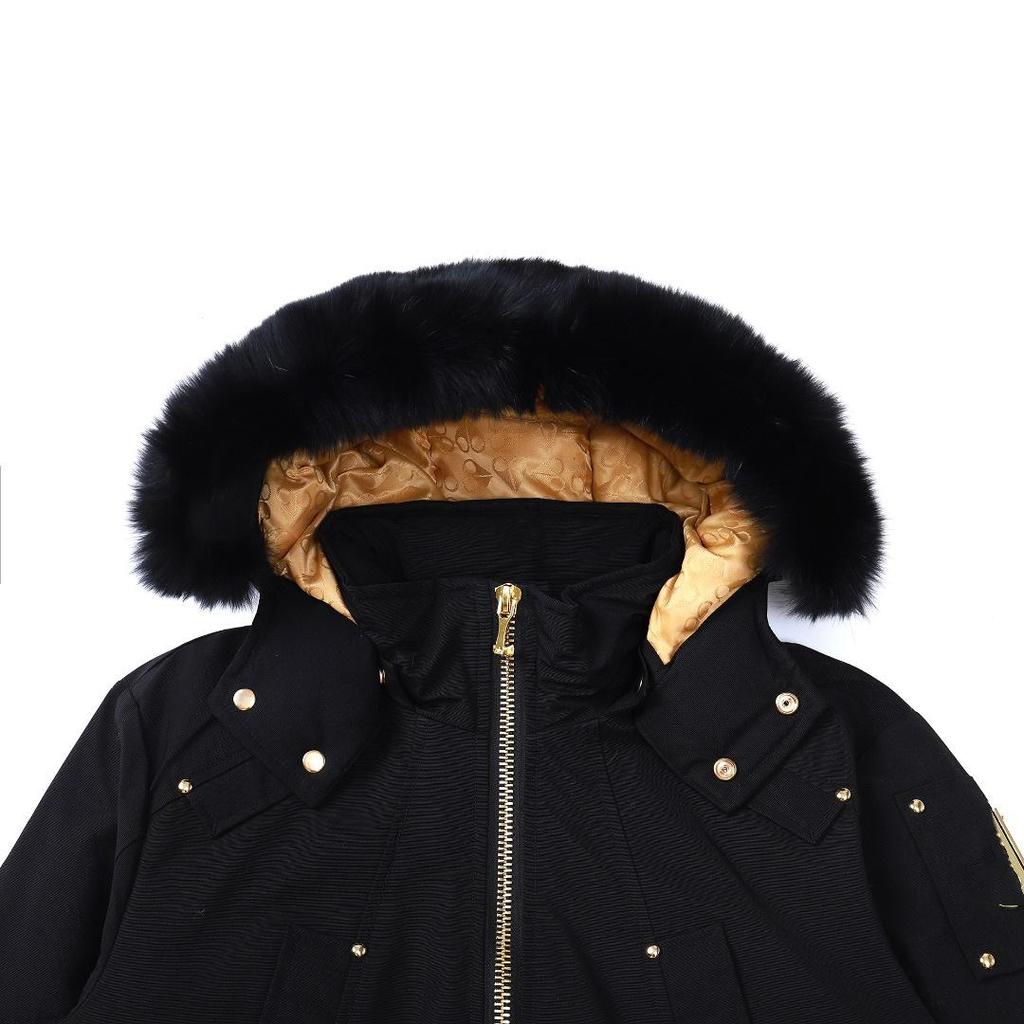Men's Gold Badge Fox Fur Bomber Down Jacket #02G by Palm Moose