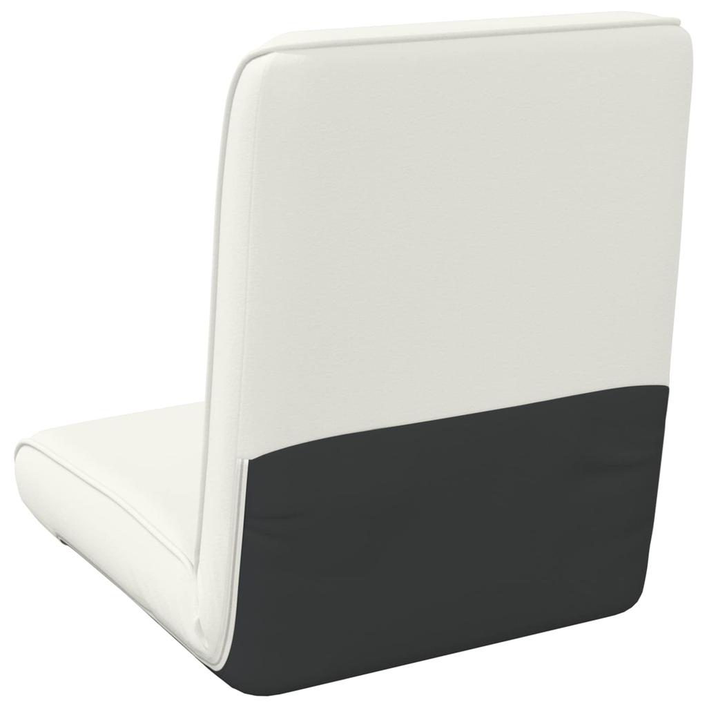 Adjustable Footstool White Faux Leather