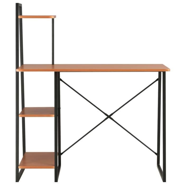 VidaXL Bureau avec étagère Noir et marron 102x50x117 cm 20285