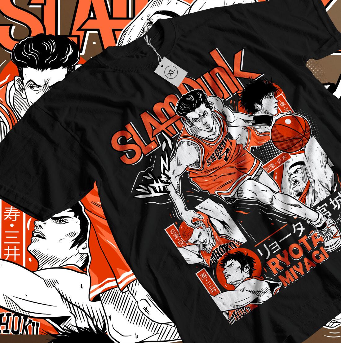 SLAM DUNK HANAMICHI SAKURAGI T-shirt Basketball Anime Manga Sport Anime Shirt M