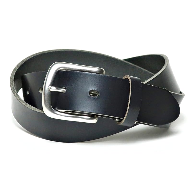 

[KIETH] one piece of leather thick belt wild leather black 35mm width made in Japan free size LI1003-19BLACK