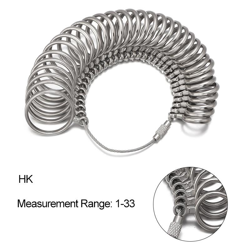 1 Set US/EU/JP/KR/UK Ringmaßband Fingerumfang messen Messstab Aluminium Metallringe Dorn US-Größe Schmuckwerkzeug