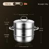 Vaporiera a tre strati in acciaio inossidabile: Multifunzionale, Grande Capacità per Cucine a Induzione e a Gas