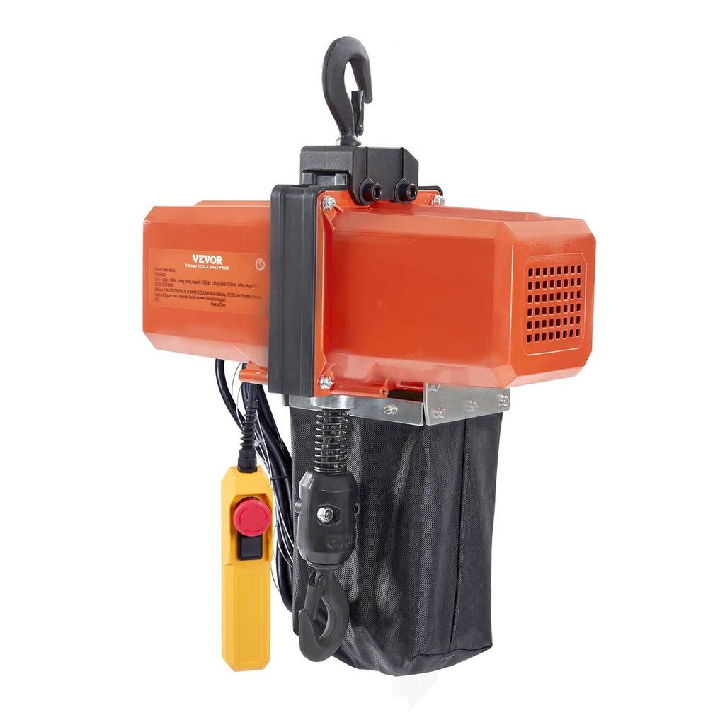 Electric Chain Hoist Single Phase Crane Hoist 1100 Lbs Load 15 Ft Lifting