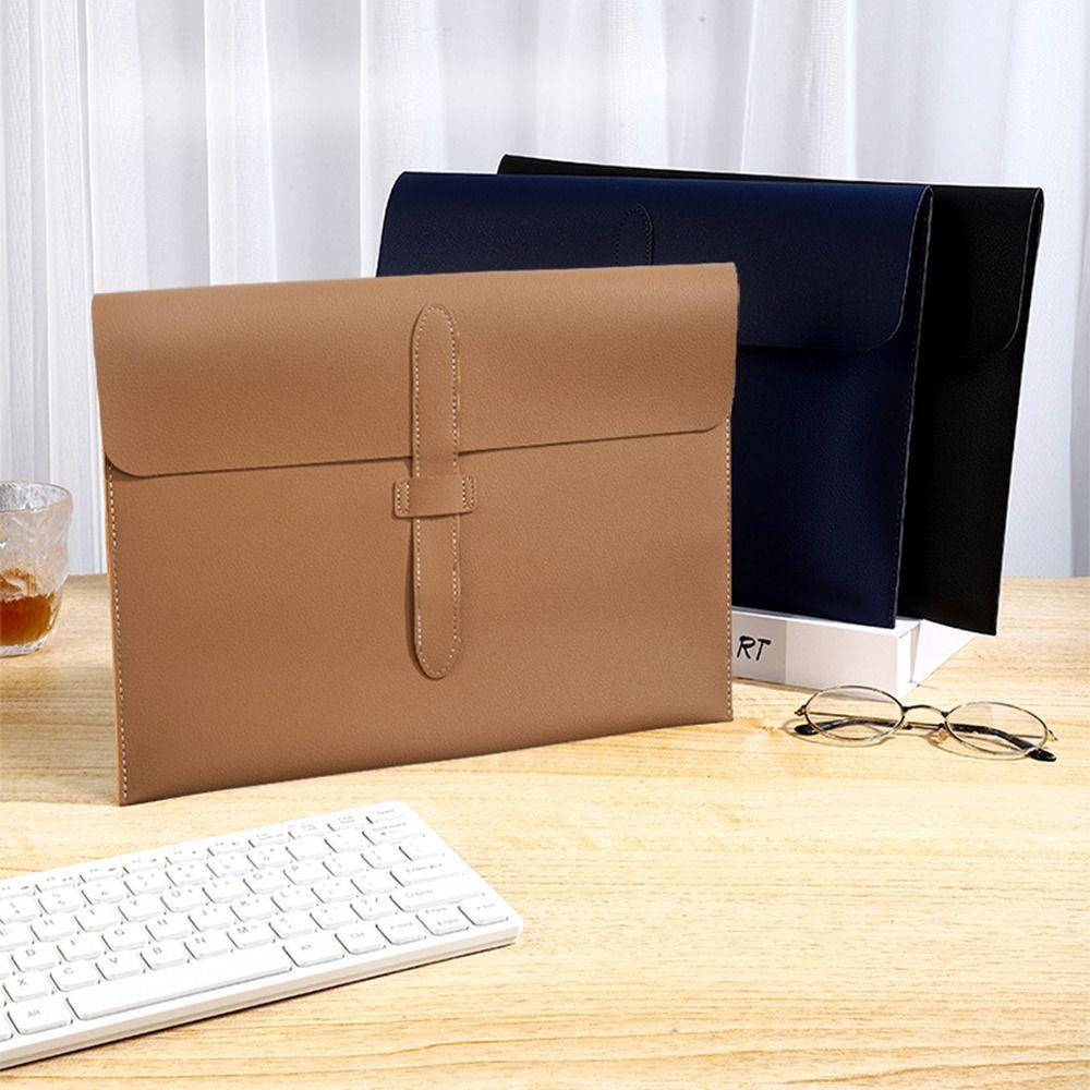 Waterproof Business Leather Document Bag Data Contract Bill File Bag  Stationery Storage