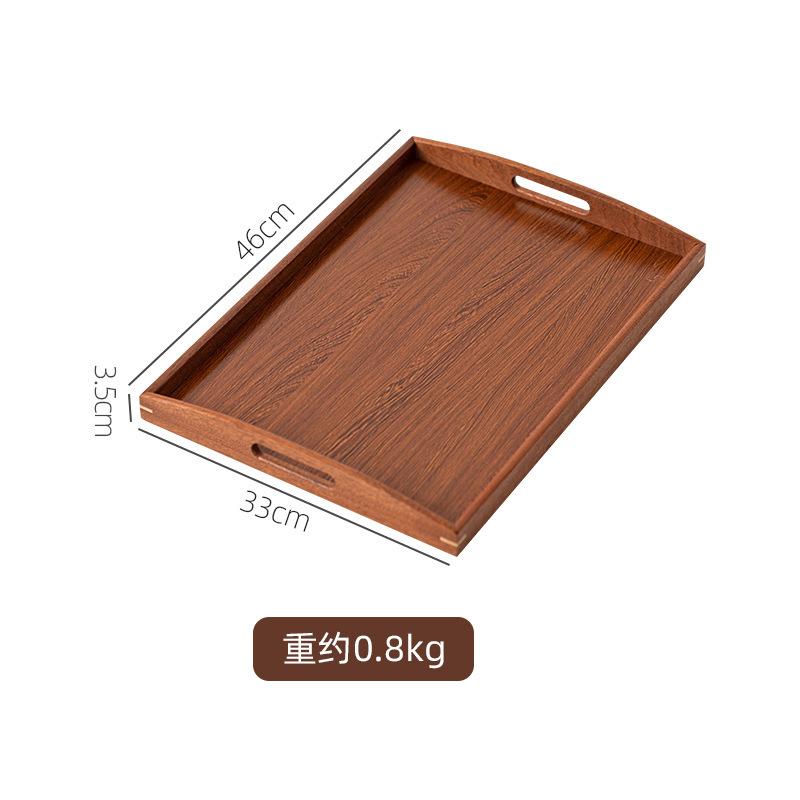 Wooden Serving Tray with Handles Bamboo Tea Tray Food Tray for Breakfast Coffee Dessert Snack Platter Home Coffee Table